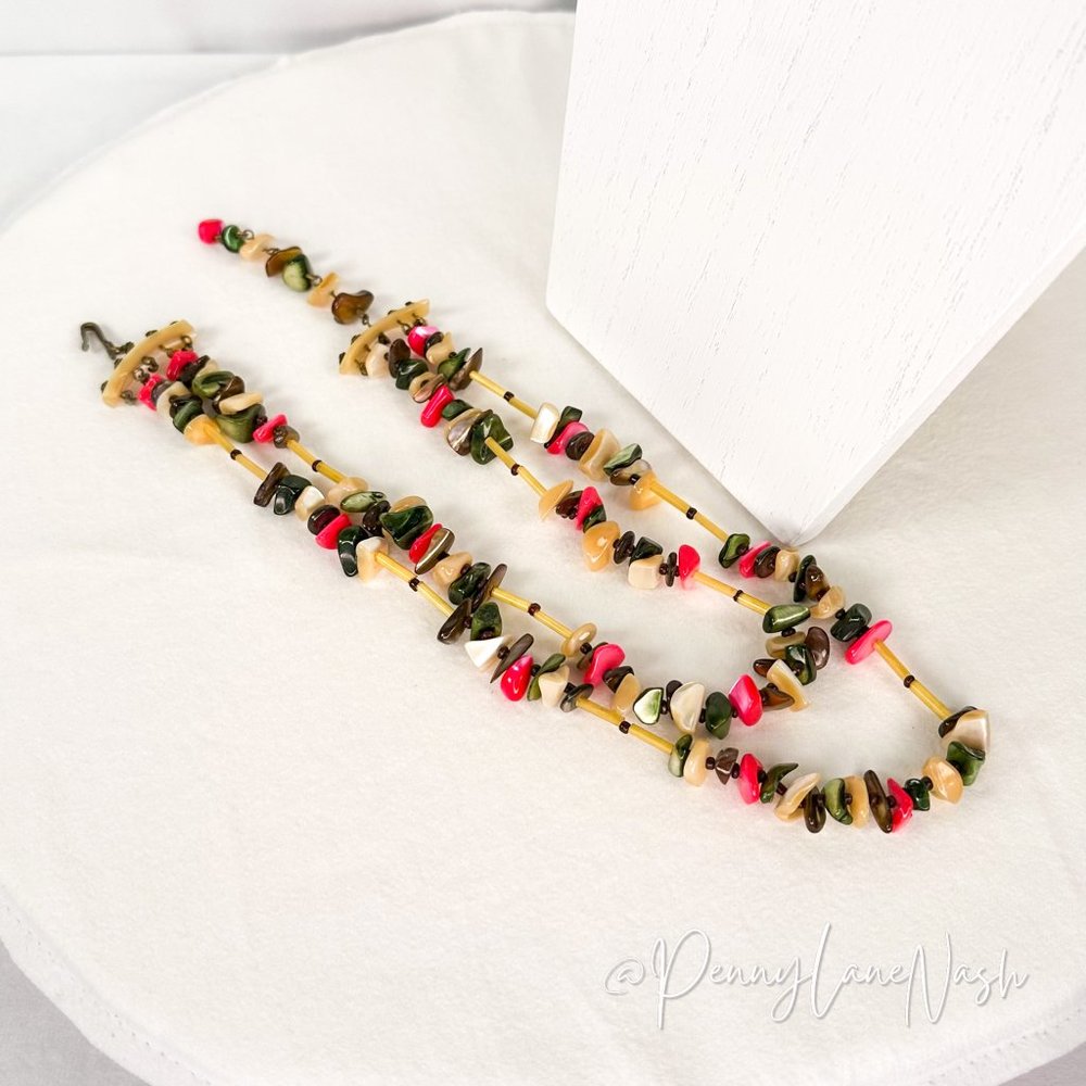 Vintage Double Strand Rocky Beaded Necklace - Picture 6 of 7